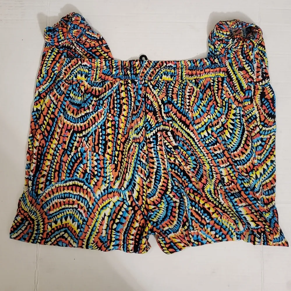 🔥SALE🔥New Look Multicolored Scrunched Ankle BOHO Pants 1X - Image 6