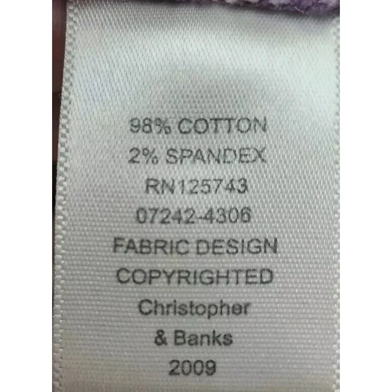 Christopher Banks Corduroy Button‎ Down Floral Print Long Sleeve Shirt Sz 16W - Image 5