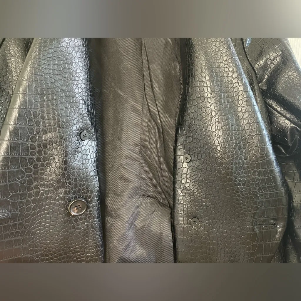 Women’s Veronica Beard Gail Dickey Faux Leather Jacket Blazer Black Size 12 - Image 7