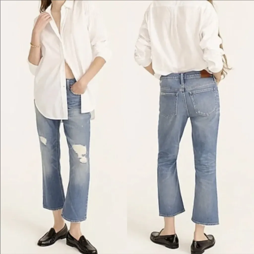 J. Crew 9” Billie Demi Boot Crop Jeans in Christy Wash size 26 BA622 - Image 15