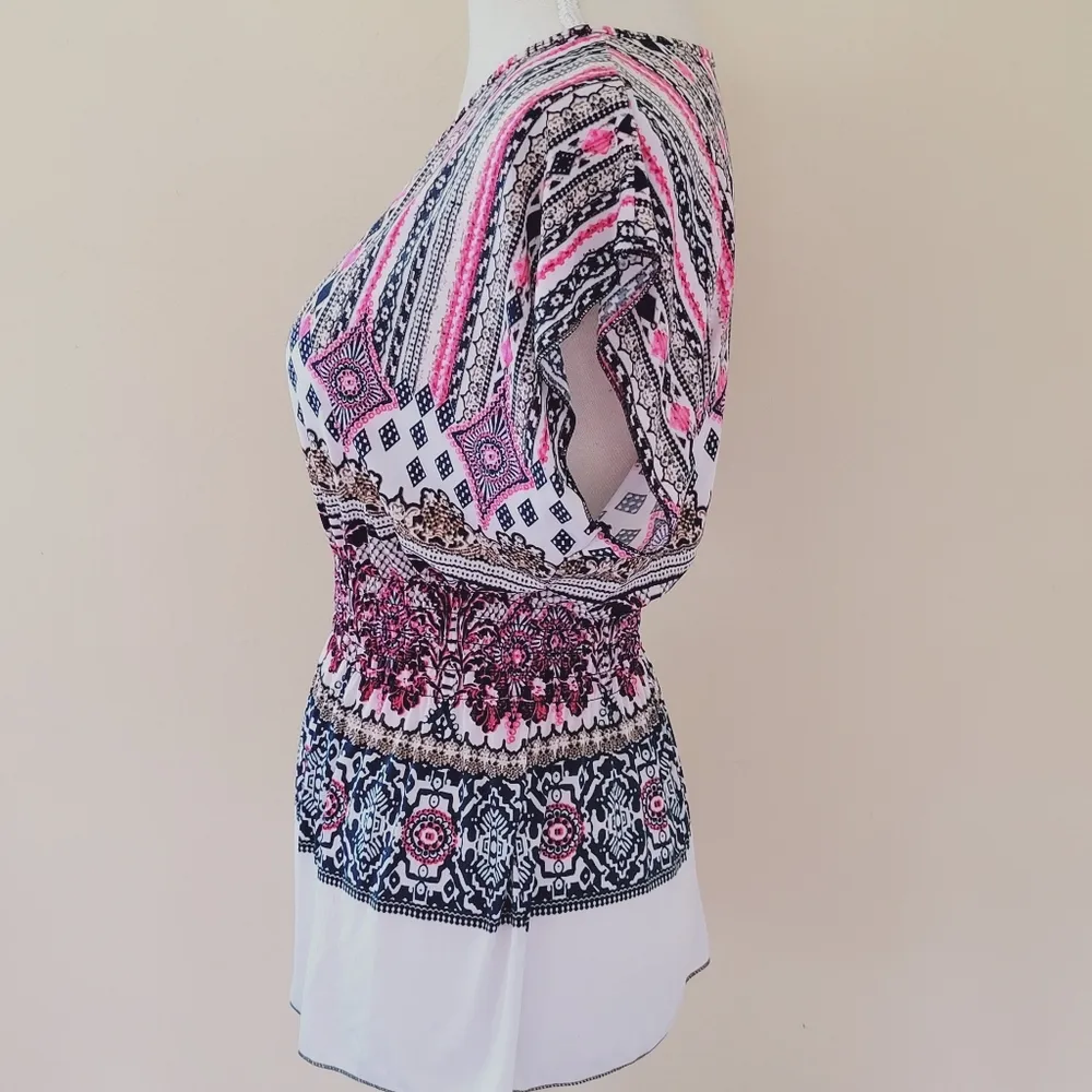 Ace fashion printed peplum blouse size medium - Image 3