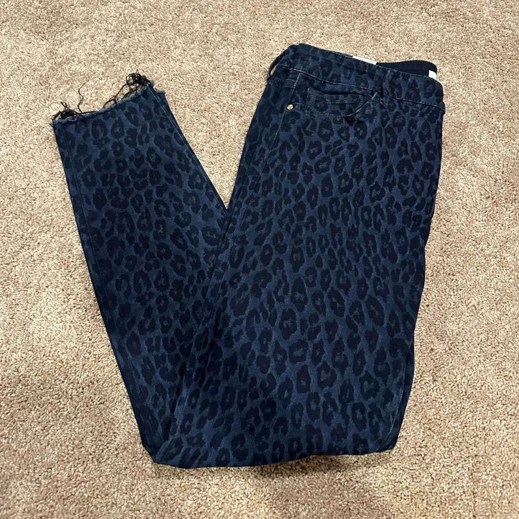 Sam Edelman The Kitten Mid Rise Skinny Leopard Print Jeans‎ - Image 2