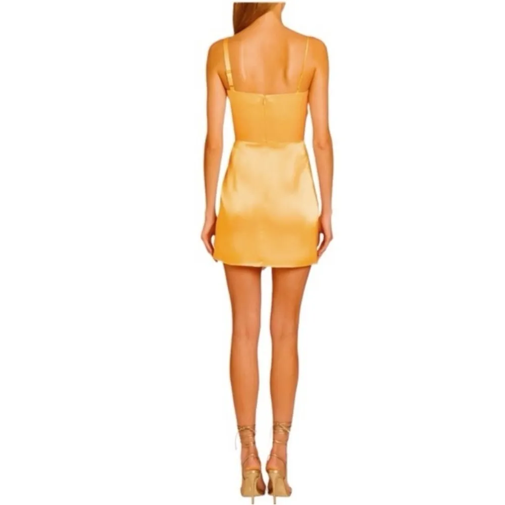 Amanda Uprichard Ravello Layered Silk Muni Slip Dress in Citron - Image 4