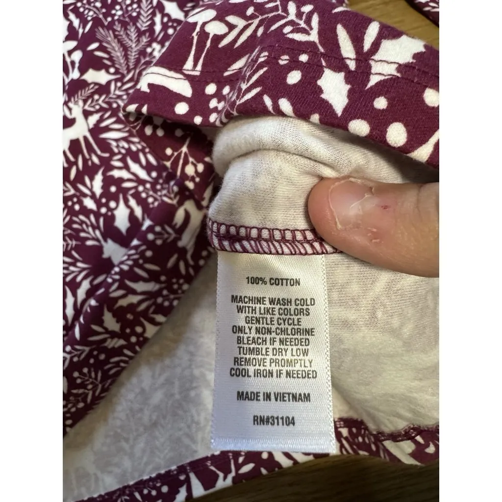 Kim Rogers Women Size Medium Long Sleeve Shirt‎ Deer Fox Print Stretch Holiday - Image 8