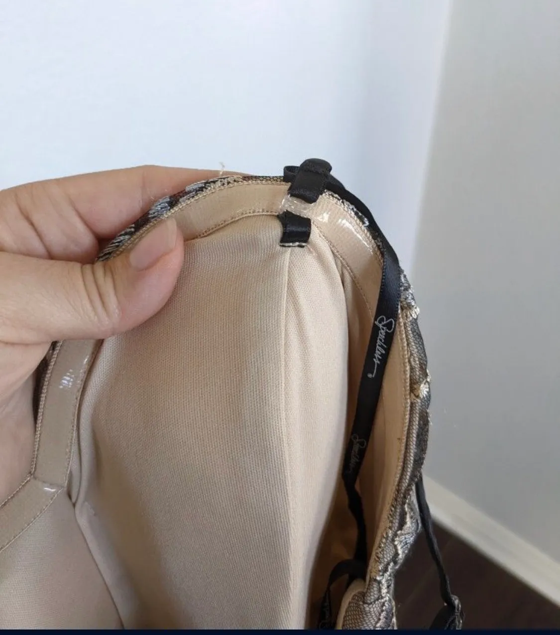 Xtraordinary Embroidered Floral and Lace Mini Dress, Silver and Nude, Junior 11 - Image 6