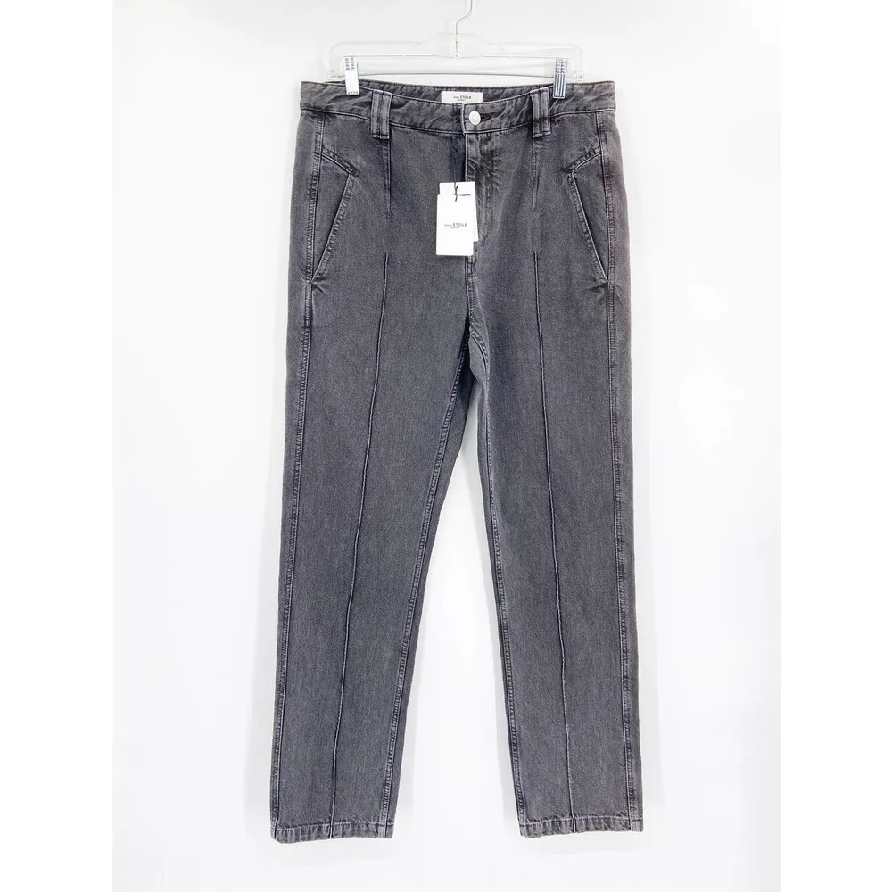 Isabel Marant Tijackom Washed Black Front-Seam Straight Leg Jeans Size 42 NWT - Image 16