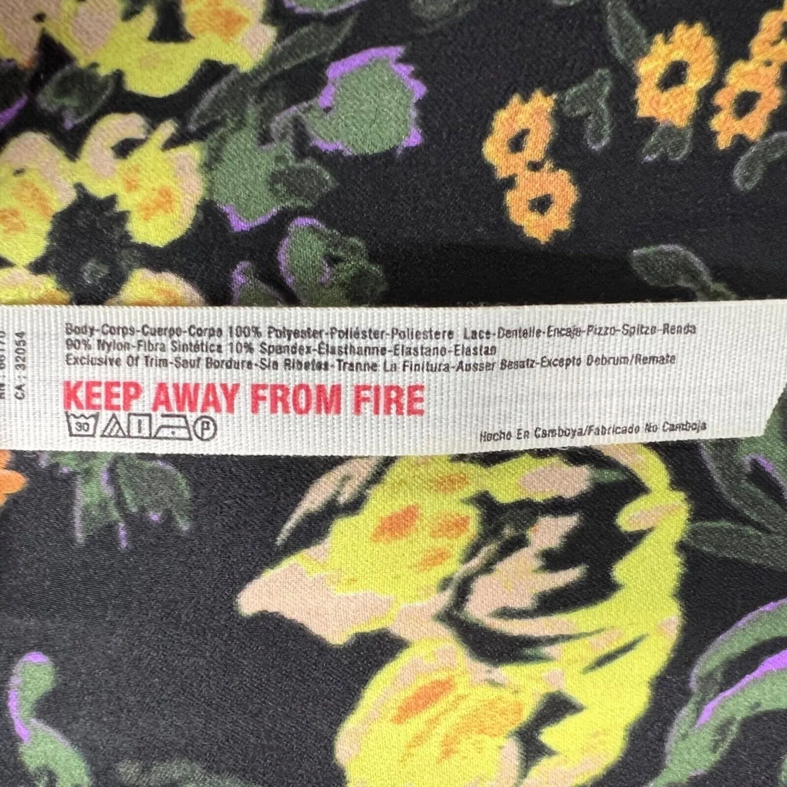 Free People Intimately Elsa Bodysuit Womens S Black Yellow Floral Boho Chic - Image 14