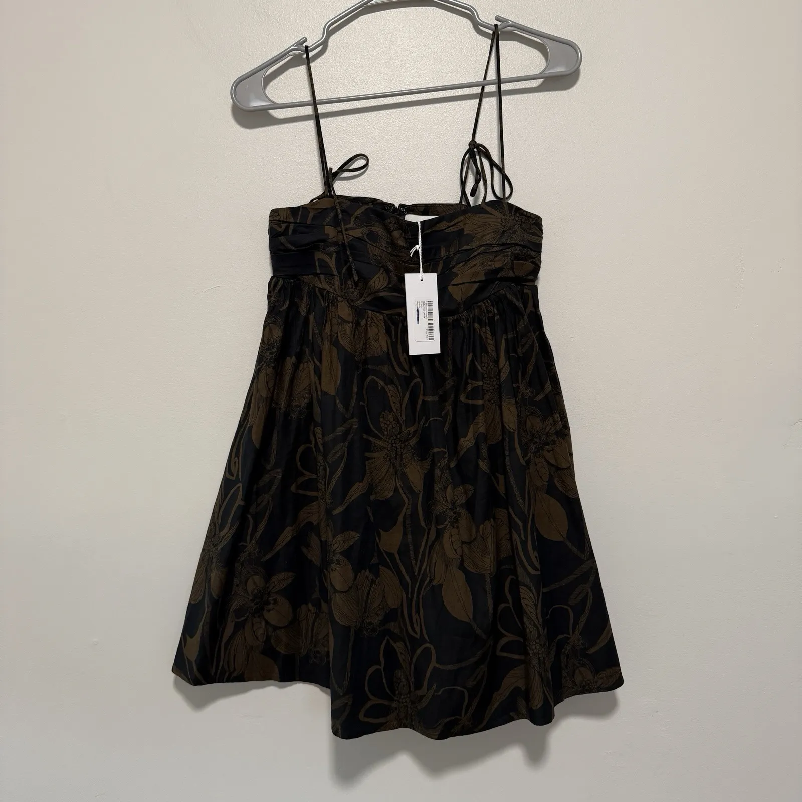 Reformation NEW Catarina Dress in Brava‎ Brown Black Floral Size 0 - Image 3