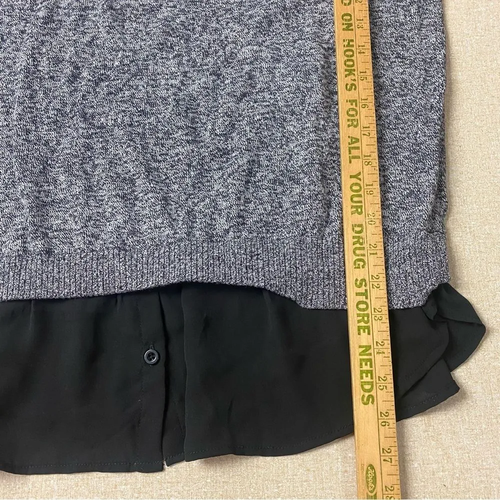 TORRID Sz 0 Gray Pullover Long Sleeve Embroidered Roses Sweater - Image 9