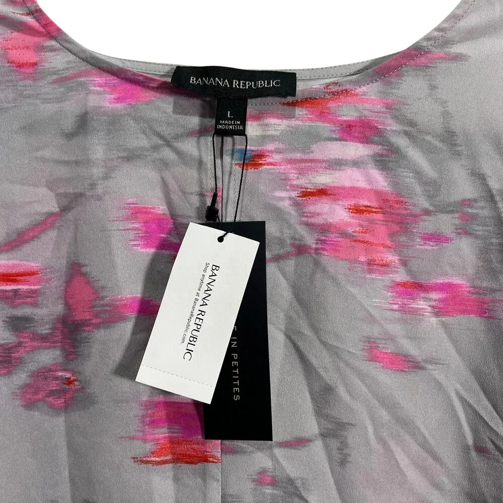 Banana Republic Long-Sleeve Tristan Slit Bell Sleeve Fog Grey Pullover Large NWT - Image 2