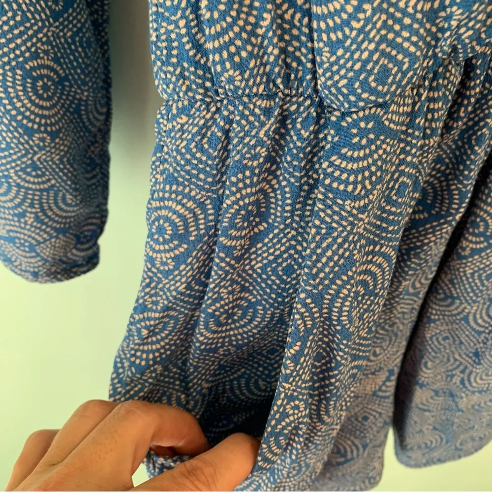 H&M Geometric V Neck Long Sleeve Short Romper POCKETS 6 - Image 5