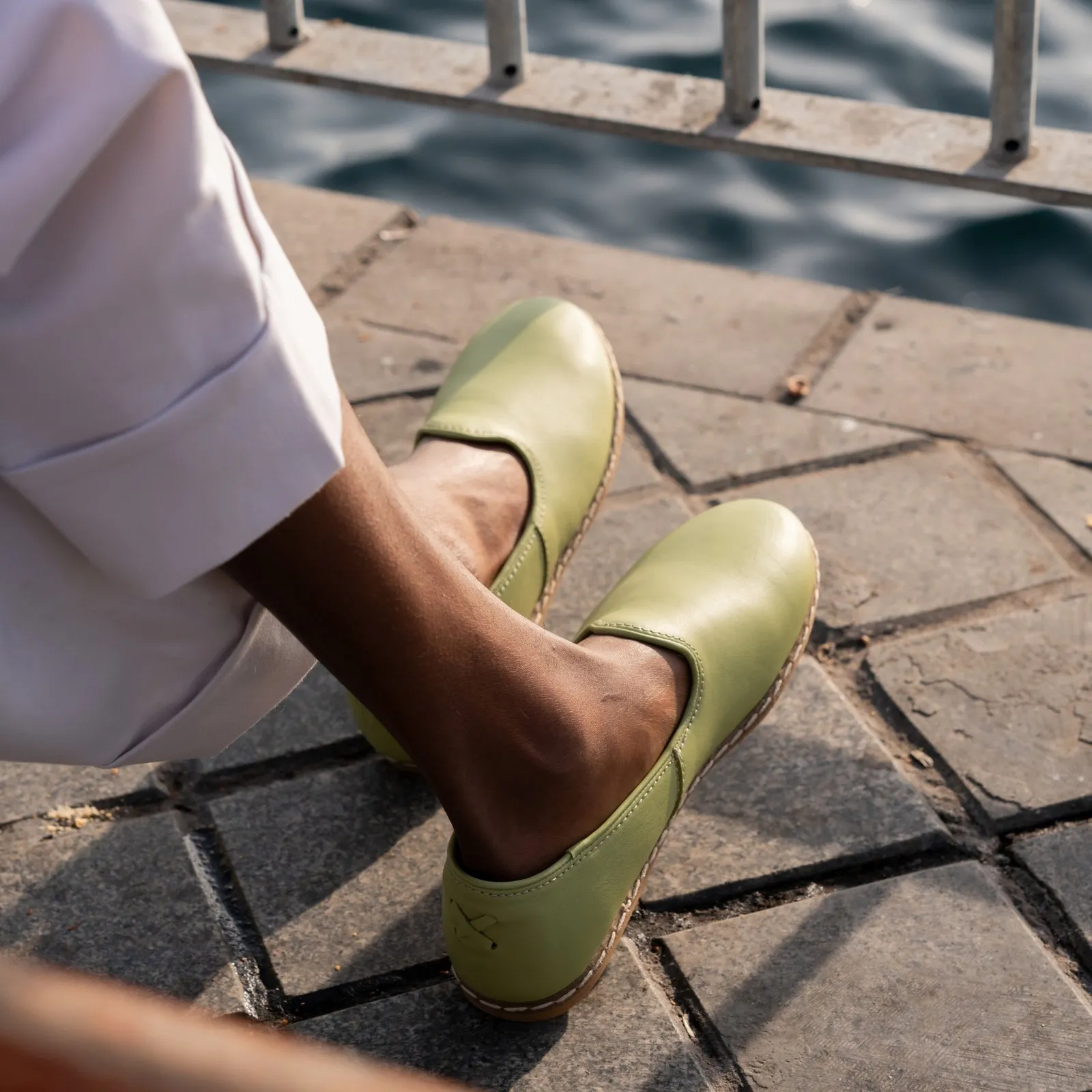 CHARIX pistachio Green Leather Slip On Loafer Flats Shoes Women Size 38 - Image 11