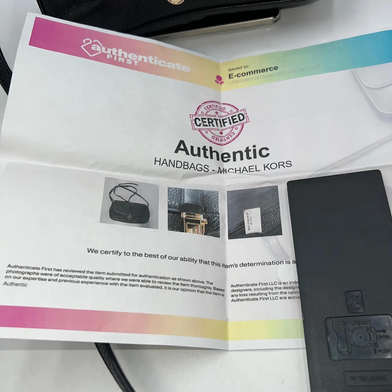 Michael Kors Black Pebbled Leather Flap Chain Shoulder Crossbody Bag W/COA - Image 2