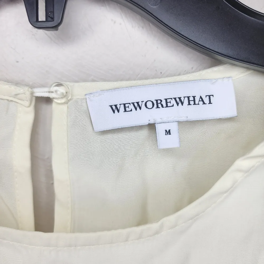 NWOT Weworewhat Tops Ivory Ruffle Sleeve Crop Top - Image 5