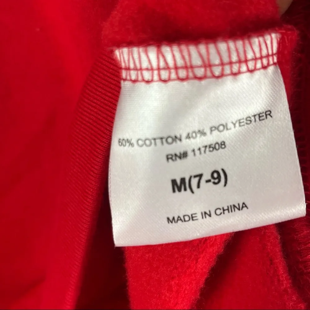 WOUND UP RED Christmas Graphic Long Sleeves Sweatshirt, Size Medium - Image 4