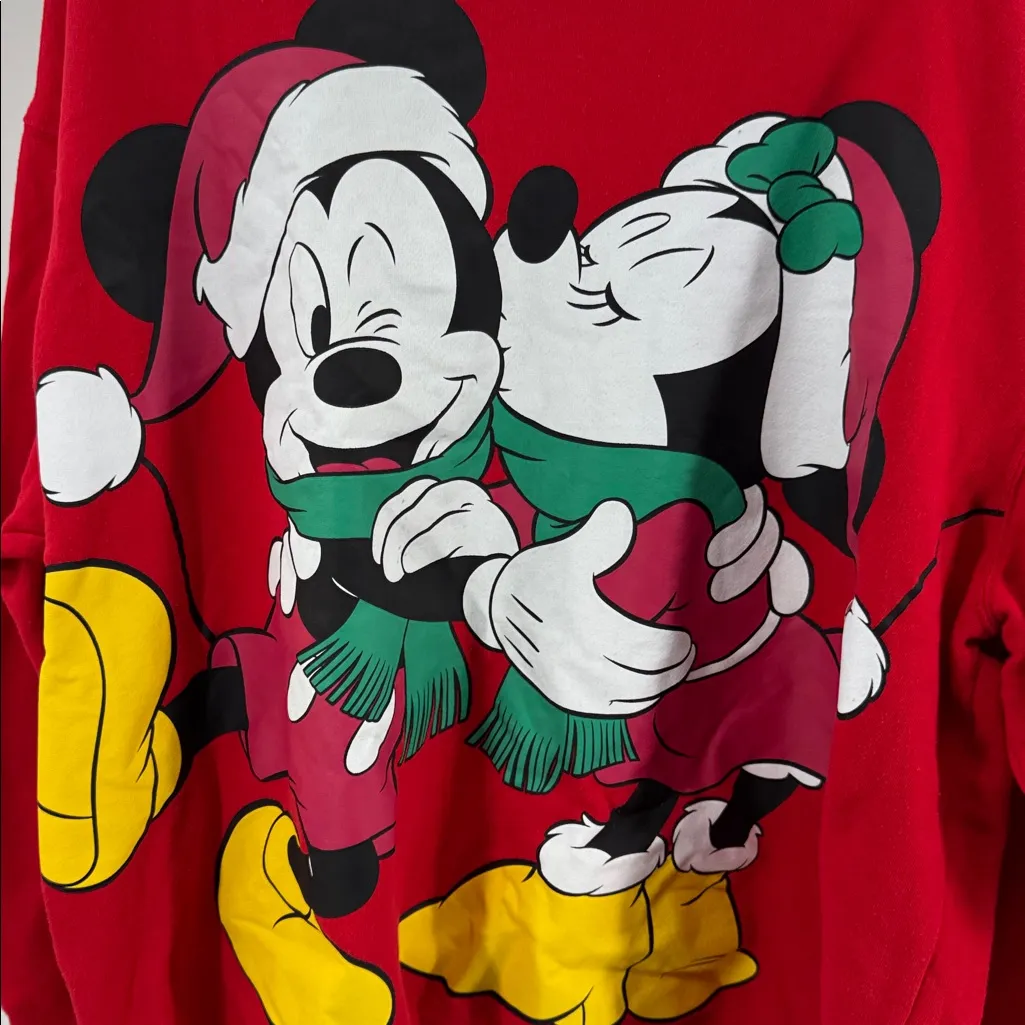 Disney Women's Mickey Minnie Christmas holiday sweatshirt 3X plus boat neck - Image 7