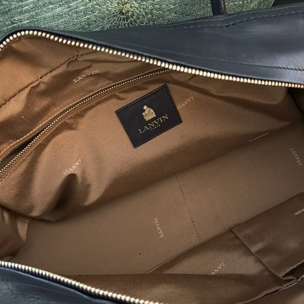 Lanvin JL Black Leather East West Bowling Bag Purse - Image 8