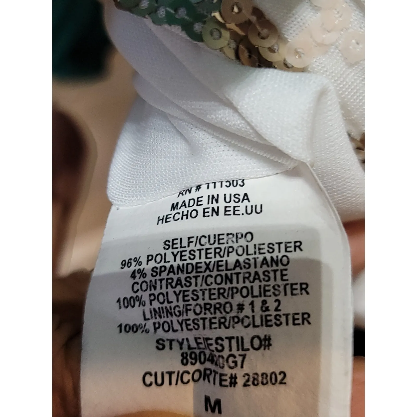 Womens Skirt Dress Medium Teal Sequin Skirt Sheer Sleeves Party Cocktail Blue - Image 8