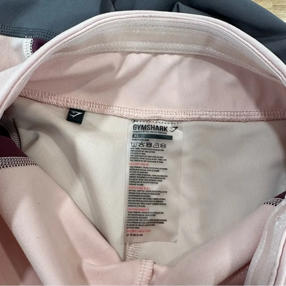 Gymshark Illusion Leggings Full Length Blush Pink Colorblock Size XS - Image 5