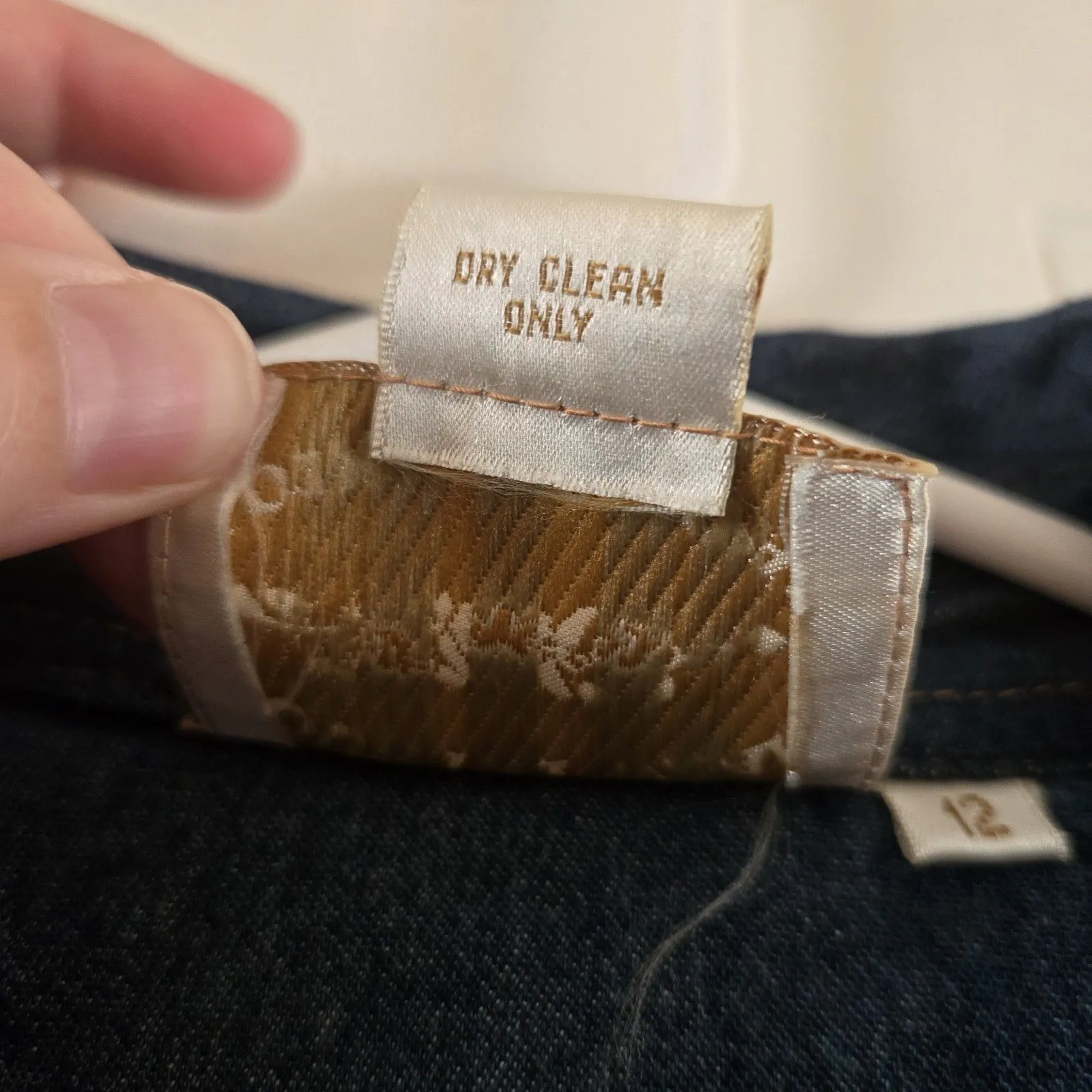 Vintage Country Wear Denim Western Shirt Gold Embroider Sequins Sz 12 Rodeo Chic Blue - Image 11