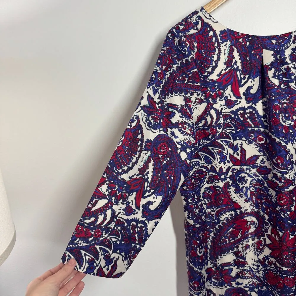 The Limited Dress Women L Tall Purple Paisley Mini Preppy Office Party Wedding - Image 3