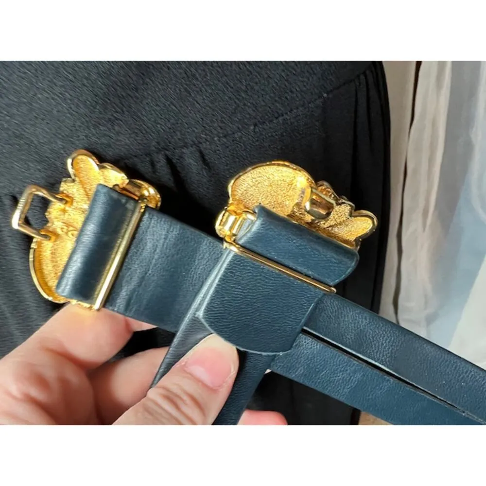 belt blue gold 1980s Black - Image 7