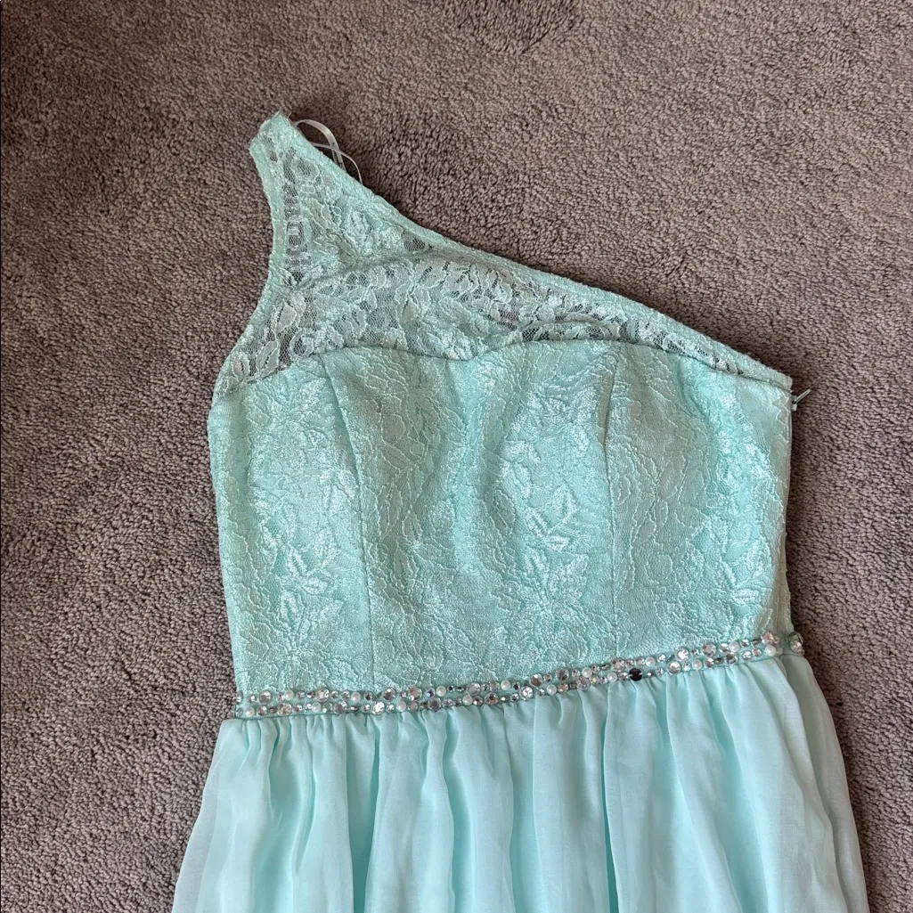 Speechless Aqua Green One Shoulder Dress SIZE 9 - Image 2
