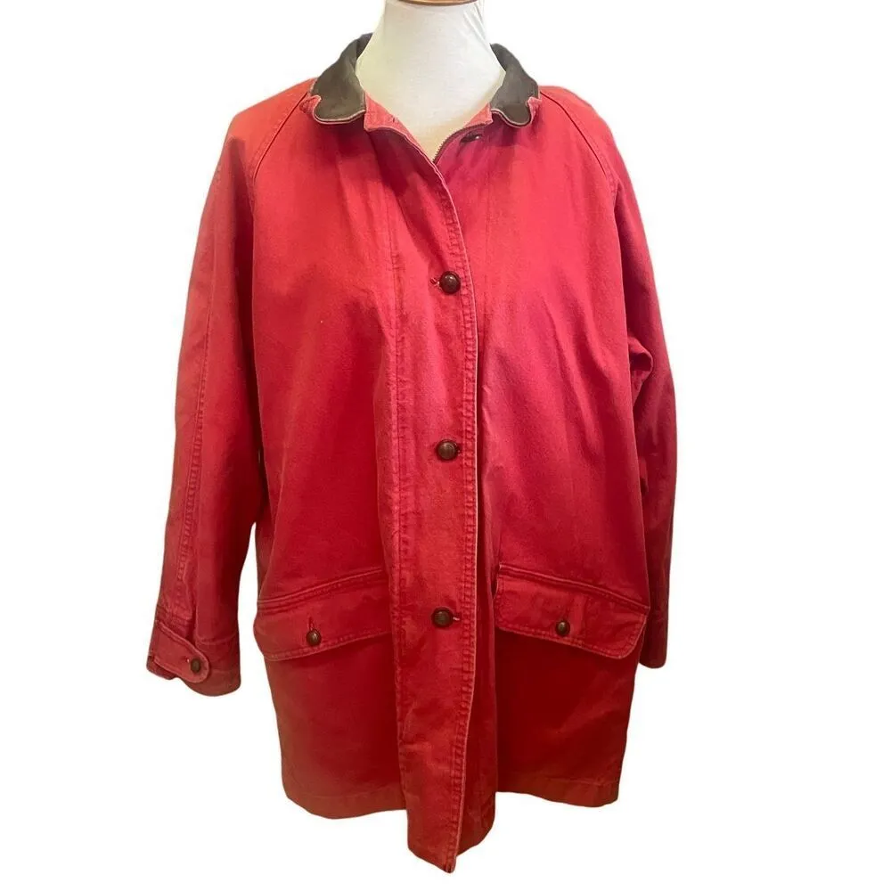 Talbots Vintage Women’s Red Field Coat Hooded With Detachable Wool Lining-RARE - Image 3
