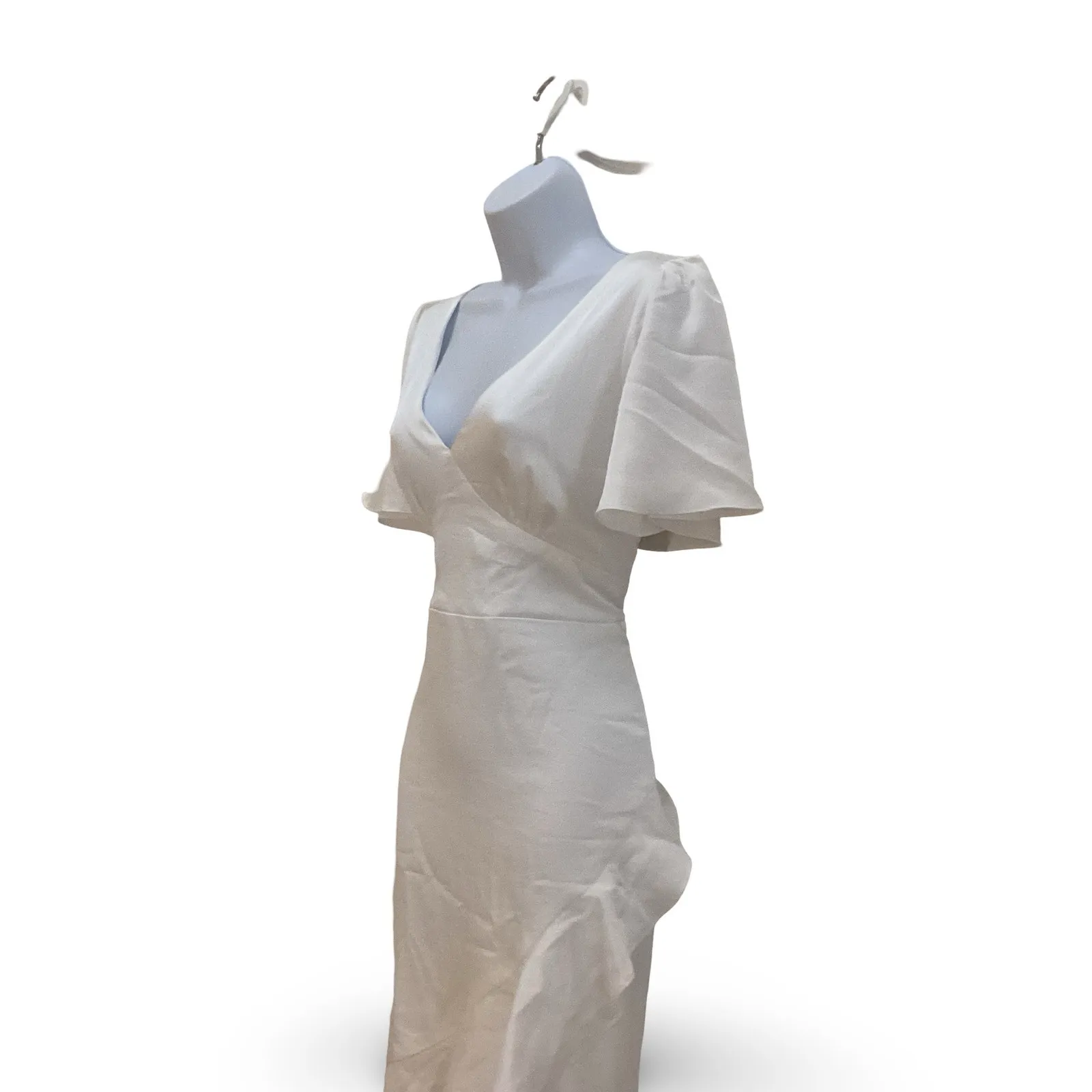 Lulus Eternal Bond White Satin Ruffled Flutter Sleeve Maxi Dress - Image 7