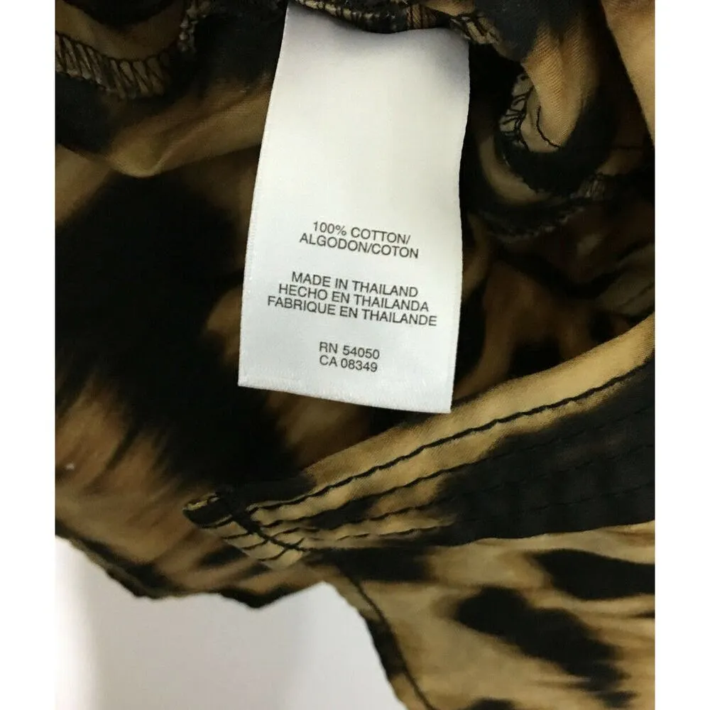 Jones New York Signature Petite PP Leopard Animal Print Button Blouse Cotton - Image 5