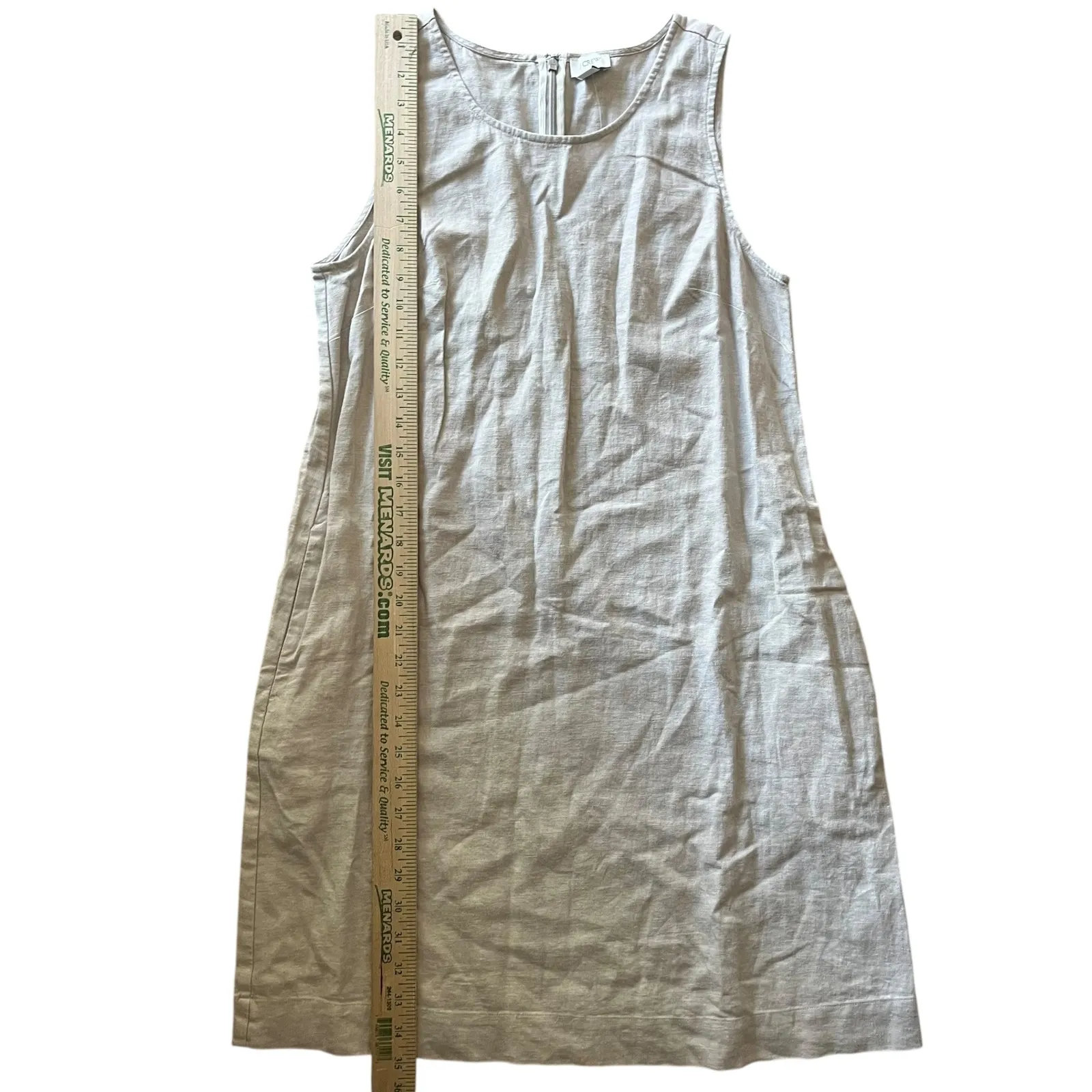 J.Crew Sleeveless Linen Blend‎ Dress Casual Summer Tank Style Neutral Beige Sz 6 Tan - Image 10