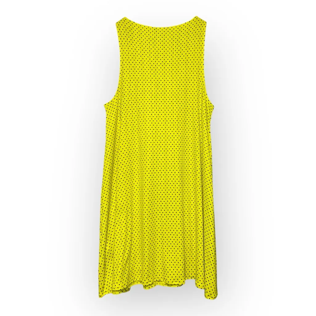 Zara Yellow Polka Dot Midi Dress Size Large - Image 2
