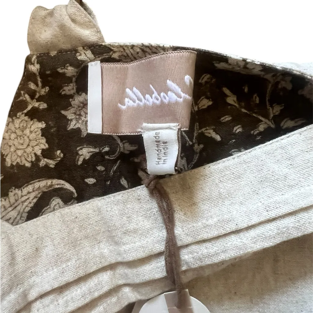 Cleobella  Hand Printed Beige Linen Overalls | Small NWT - Image 5