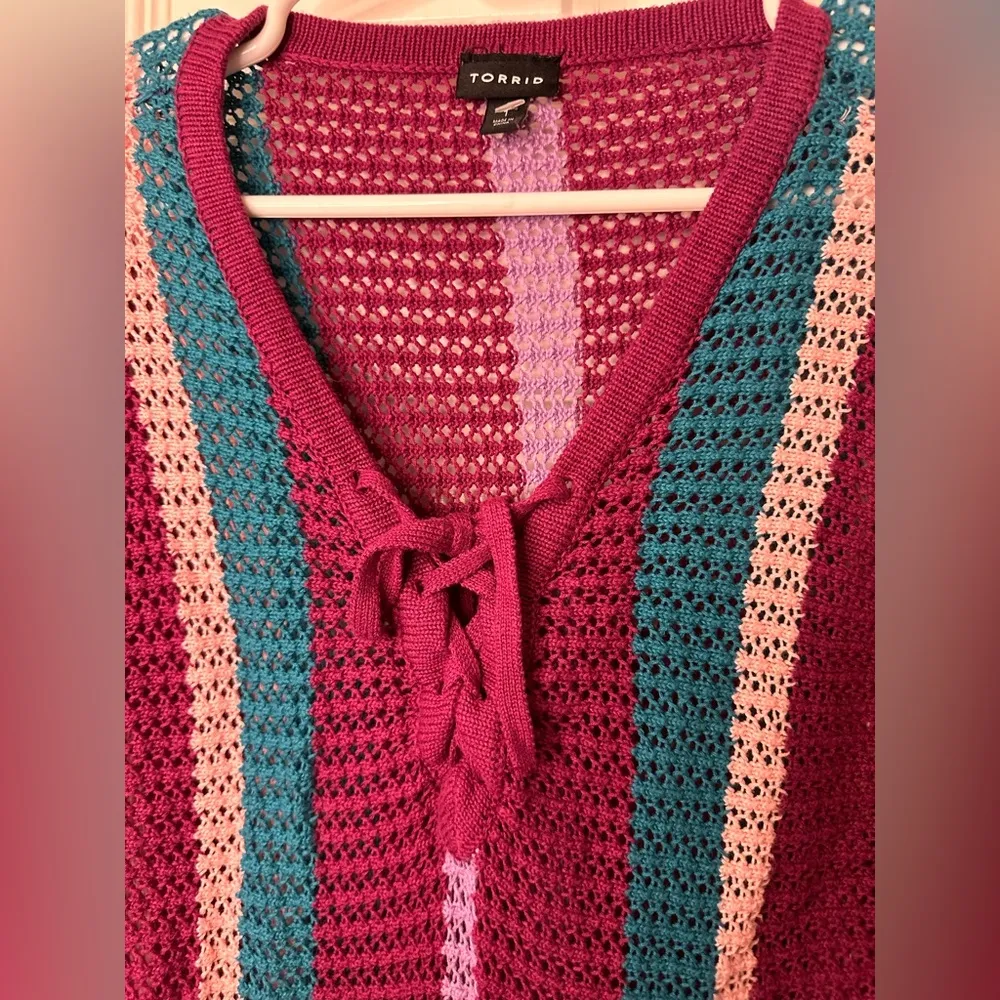 Torrid Open Stitch Purple Pullover Sweater XL - Image 5