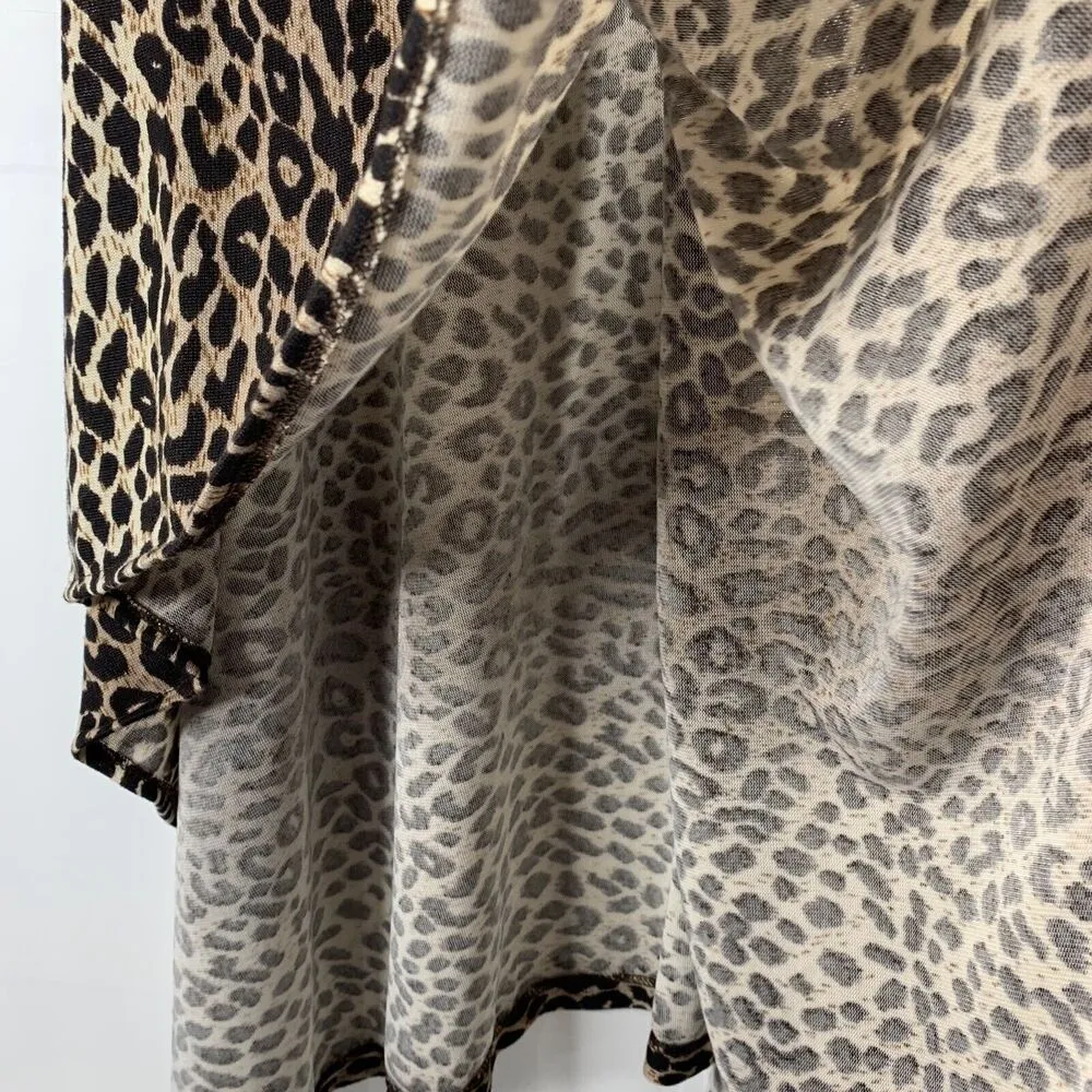 Steve Madden Size OS Wrap Cardigan Sweater Leopard Cheetah Convertible Women’s - Image 3