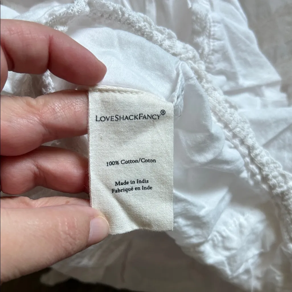 Love Shack Fancy  White Ruffled Blouse - Image 5