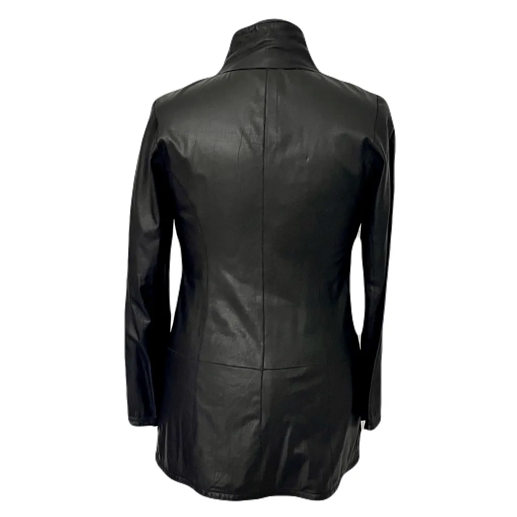 Alice Arthur Lightweight Black Leather Reversible Animal Print Jacket, Size 36 - Image 5