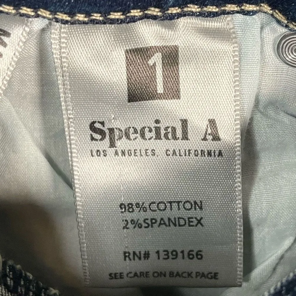 Special A Sz 1 High Rise Skinny Jeans Exposed Button Fly Distressed - Image 10