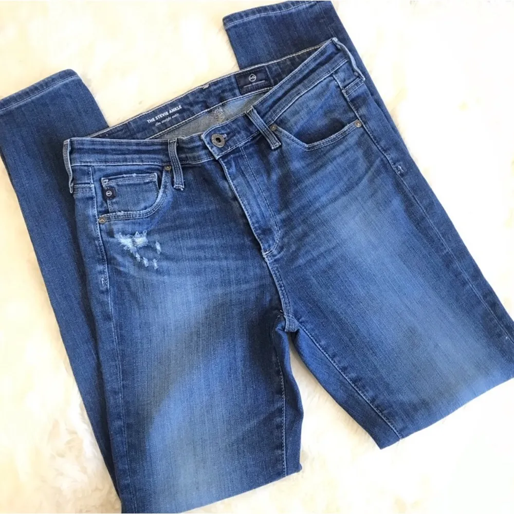 AG Adriano Goldschmied The Stevie Ankle Slim
Straight Mid Rise Denim Jeans 25 - Image 9