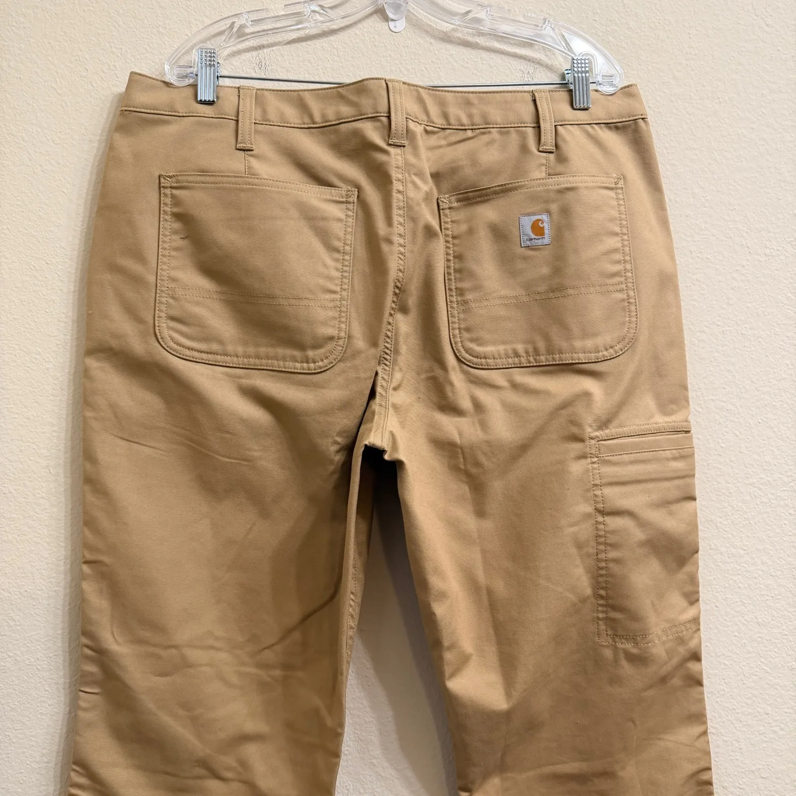 Carhartt Loose Fit Carpenter Pants Duck Canvas Utility‎ Rugged Flex Sz 18 Short - Image 4