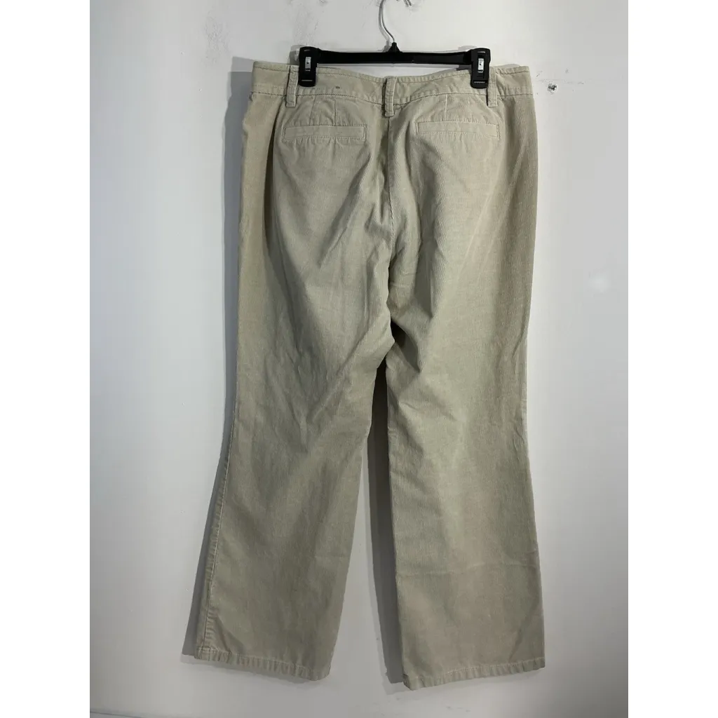 Womans Ann Klein Signature Fit Just Below Waist Size 14 Beige Courdory Trousers - Image 2