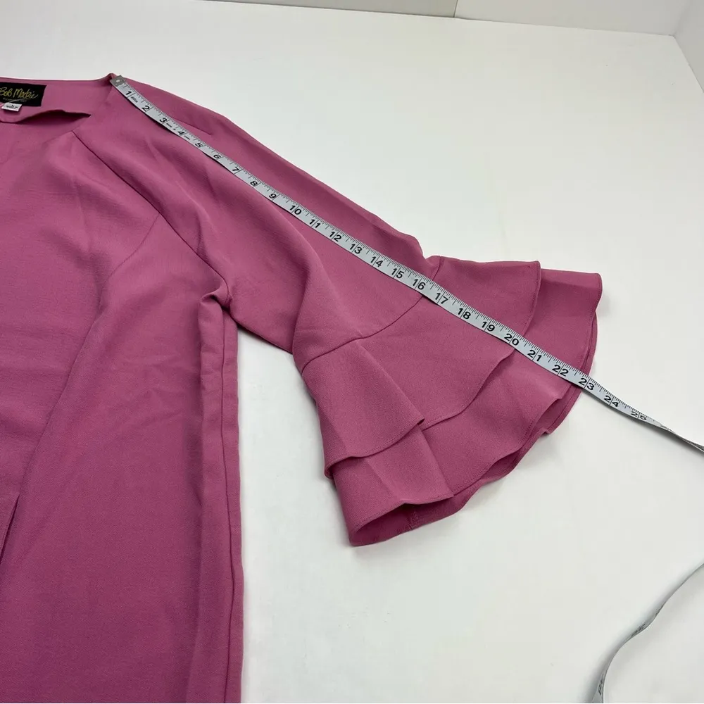 Bob Mackie Wearable Art Ruffle Sleeve Open Jacket Womens SZ Large Pink NEW *FLAW - Image 11