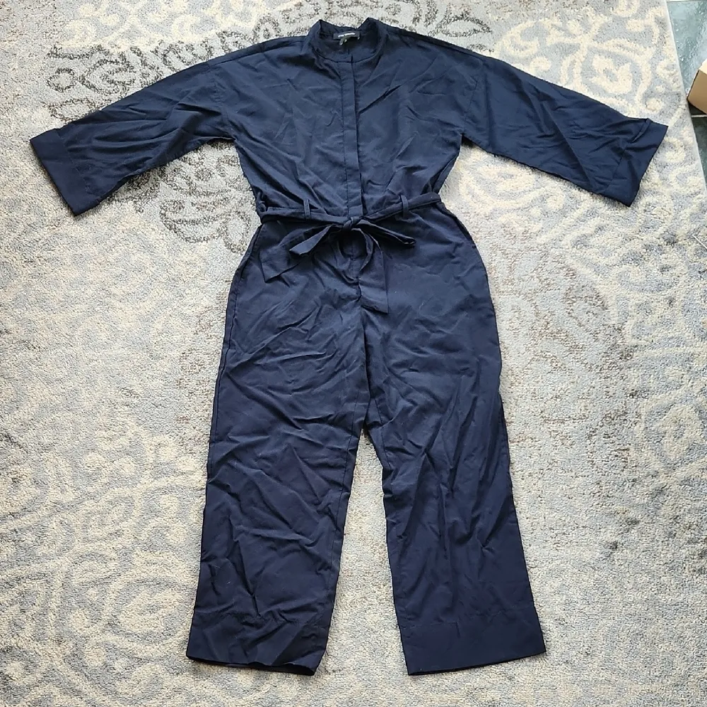 Club Monaco Belted Jumpsuit Navy 2 - Image 2