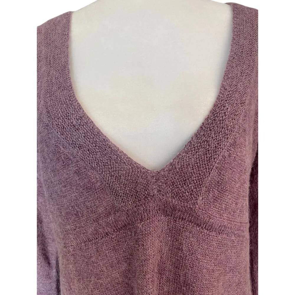 Garnet Hill Alpaca Blend V-Neck Knitted Tunic Sweater Womens Size S Empire Waist - Image 4