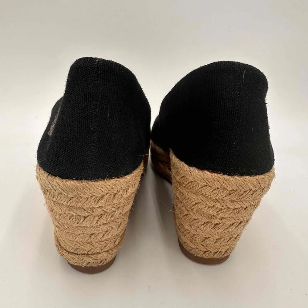 Tory Burch Black Filipa Open Toe Espadrille Wedges Shoes Size 38 / 8 - Image 8