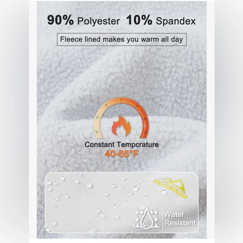 NEW Fleece Lined Waterproof Insulated Softshell Outdoor Snow Ski Pants Winter M Size M - Image 4