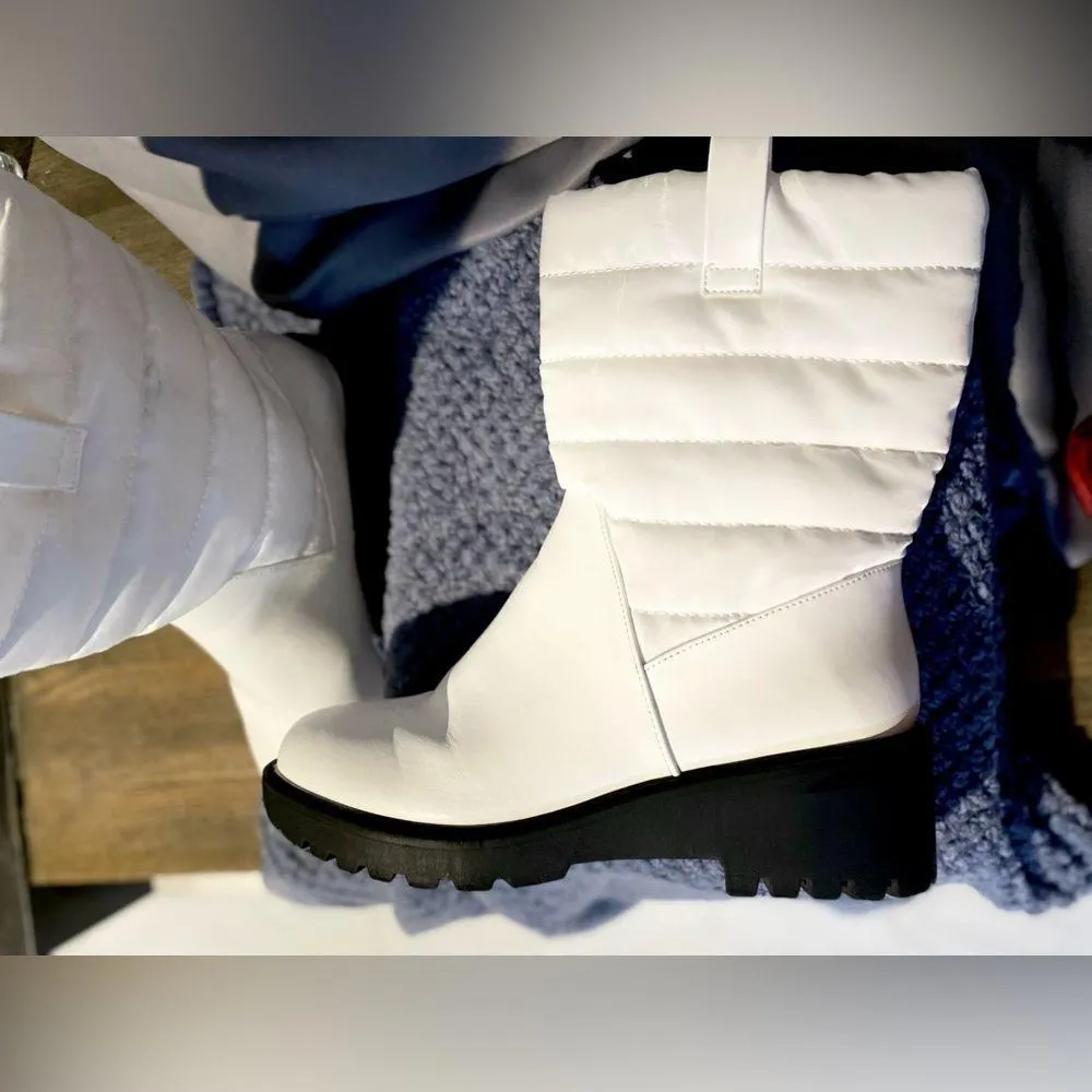 NIB Just Fab Boots Women's Bright White Aubrey Pull On Snow Boots, Size:10 - Image 10