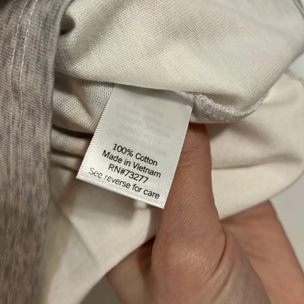 So Long Sleeve Crop Top with Collar Grey and White Striped Size Small - Image 4