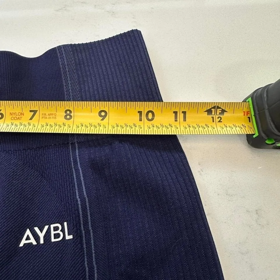 AYBL Set Balance v2 Seamless Long Sleeve Crop Top Shirt and Shorts Both XS Blue - Image 7