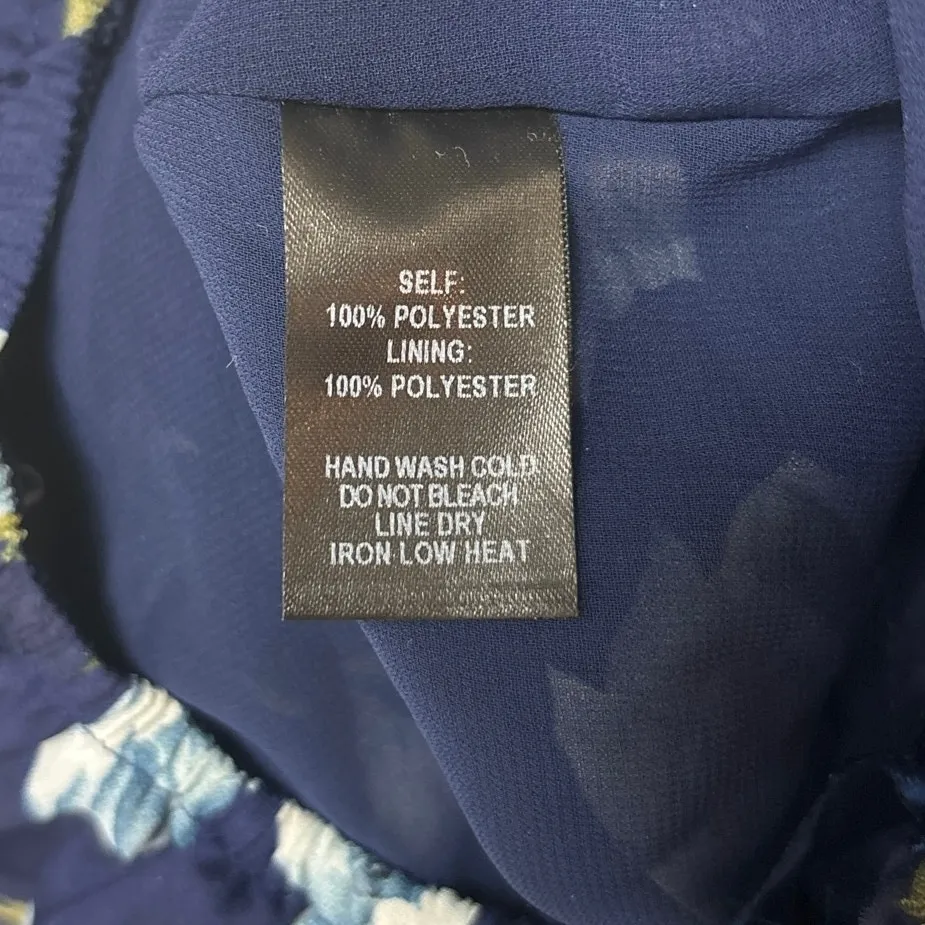 Lulus Navy Blue Floral Elated Energy Convertible Sleeveless Romper Shorts Sz XS - Image 13